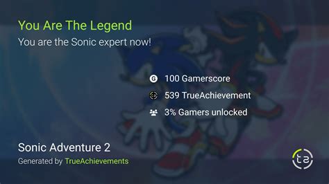 You Are The Legend achievement in Sonic Adventure 2